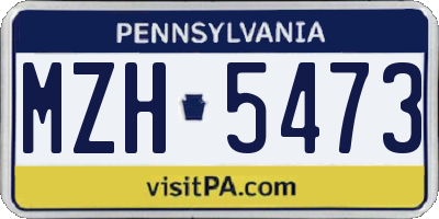 PA license plate MZH5473