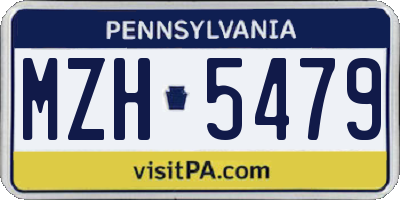 PA license plate MZH5479