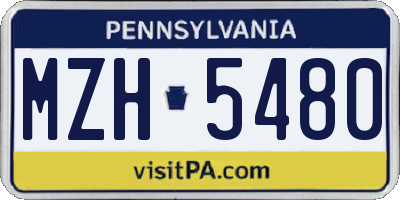 PA license plate MZH5480