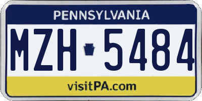 PA license plate MZH5484