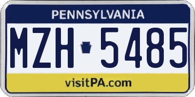 PA license plate MZH5485