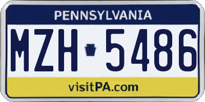 PA license plate MZH5486
