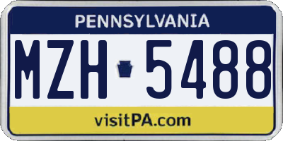 PA license plate MZH5488