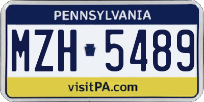 PA license plate MZH5489
