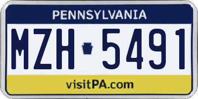 PA license plate MZH5491