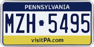 PA license plate MZH5495