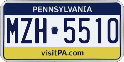PA license plate MZH5510