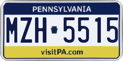 PA license plate MZH5515