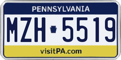 PA license plate MZH5519