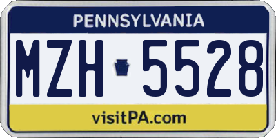 PA license plate MZH5528