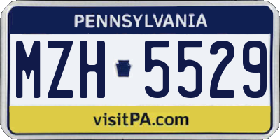 PA license plate MZH5529