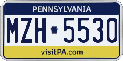 PA license plate MZH5530