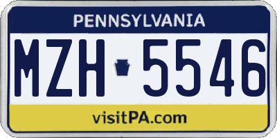PA license plate MZH5546