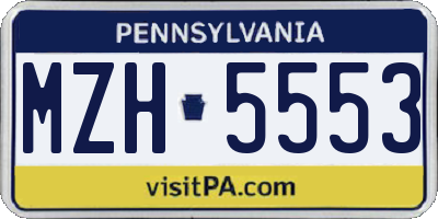 PA license plate MZH5553