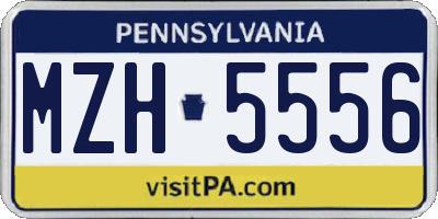 PA license plate MZH5556