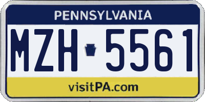 PA license plate MZH5561