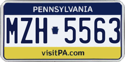 PA license plate MZH5563