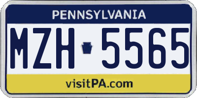 PA license plate MZH5565