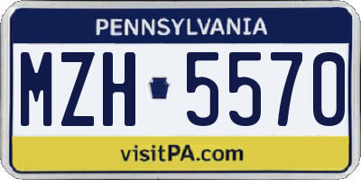 PA license plate MZH5570