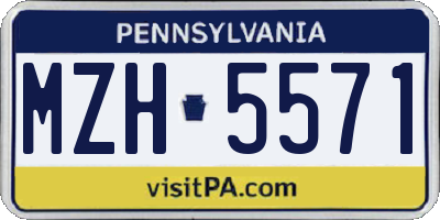 PA license plate MZH5571