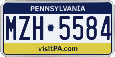 PA license plate MZH5584