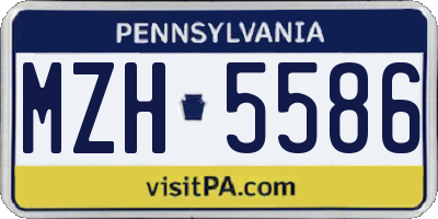 PA license plate MZH5586