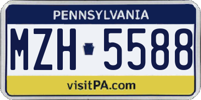 PA license plate MZH5588