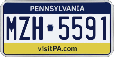 PA license plate MZH5591