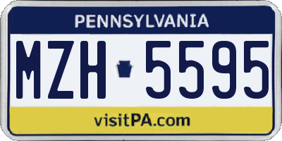 PA license plate MZH5595