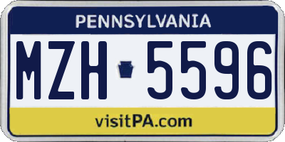 PA license plate MZH5596