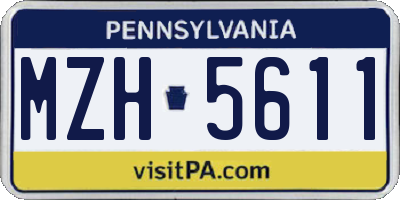 PA license plate MZH5611