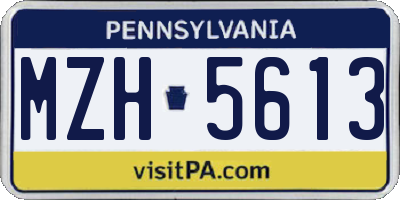 PA license plate MZH5613