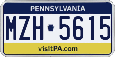 PA license plate MZH5615