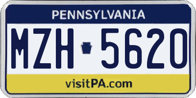 PA license plate MZH5620