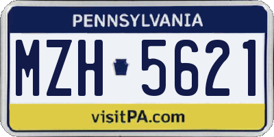 PA license plate MZH5621