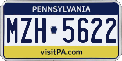 PA license plate MZH5622