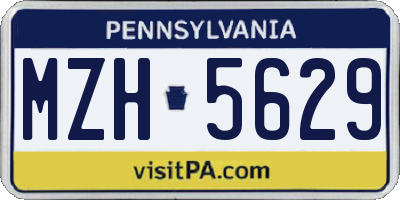 PA license plate MZH5629