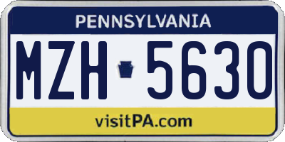 PA license plate MZH5630