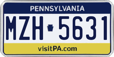 PA license plate MZH5631