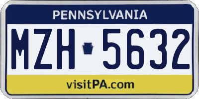 PA license plate MZH5632