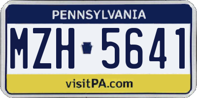 PA license plate MZH5641