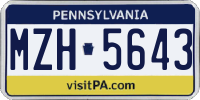 PA license plate MZH5643