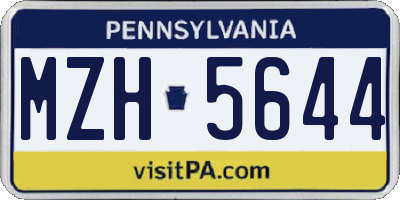 PA license plate MZH5644