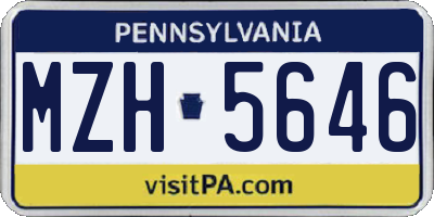 PA license plate MZH5646