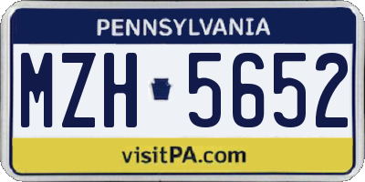 PA license plate MZH5652