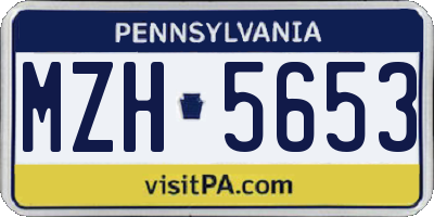 PA license plate MZH5653