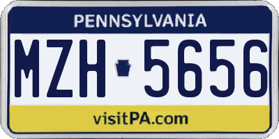 PA license plate MZH5656