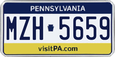 PA license plate MZH5659