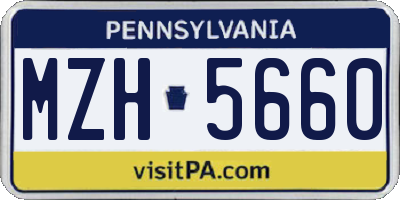PA license plate MZH5660