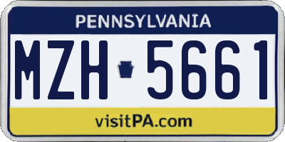 PA license plate MZH5661